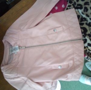 Pink leather coat